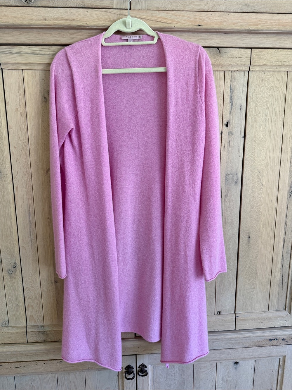 Calypso St. Barth Open-Front Pink Cashmere Cardigan